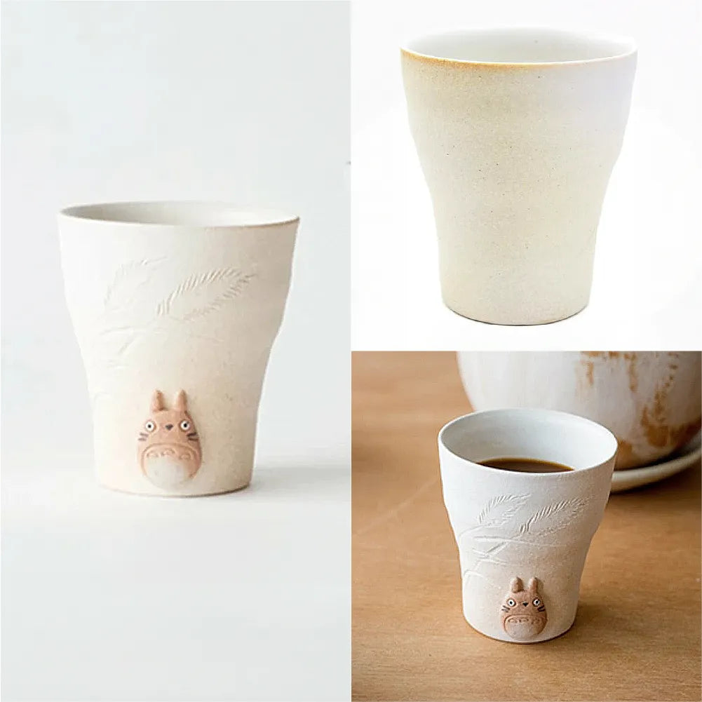 L231005 (預訂) 日本製信樂燒手工雕刻「龍貓」咖啡杯 ; TOTORO handcrafted ceramic mug (2 colors)