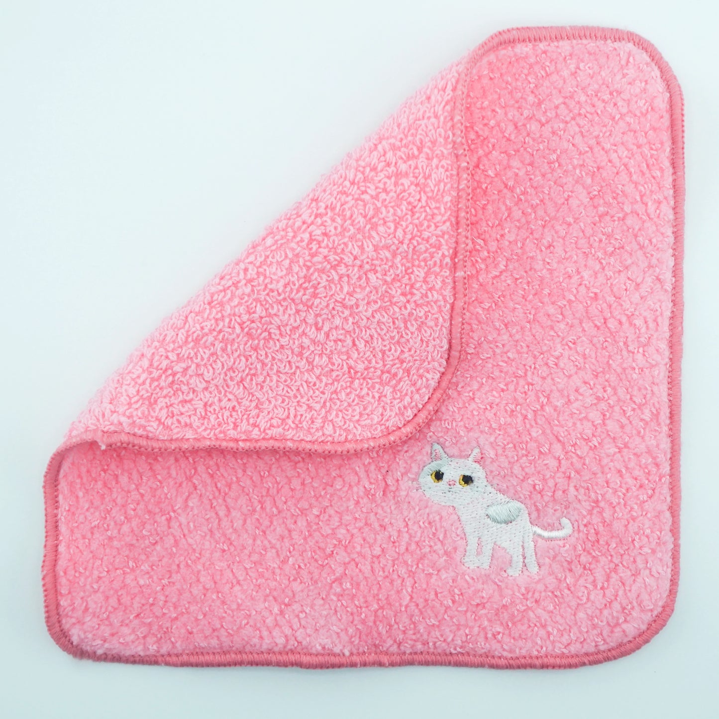 L221101 (現貨) 日本製 今治 x OTC 繡花圖案方巾 (貓咪) ; Imabari x OTC handkerchief in "White Cat" pattern