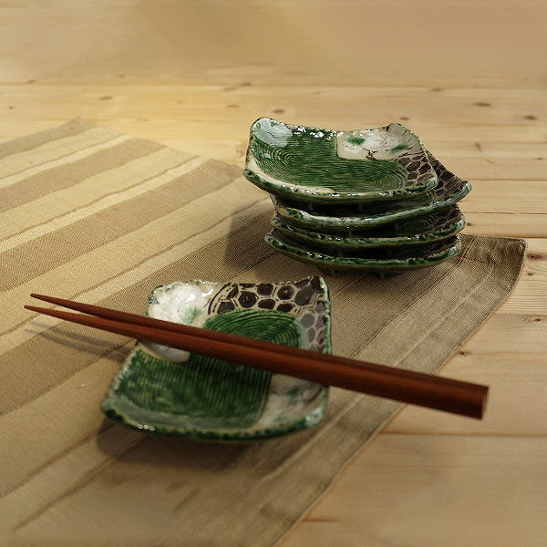 L2306-09 (預訂) 日本製 美濃燒 “織部櫻” 小碟套裝 (5 隻) (限量版) ; Miyo-yaki small dishes in set of 5 (limited edition)