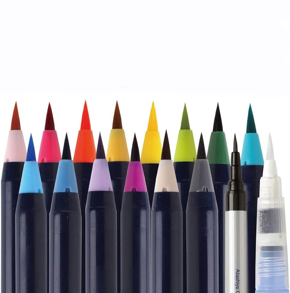 L2306-30 (預訂) 日本製 明石屋「和風系列」 BRUSH PEN 畫筆 (15色)