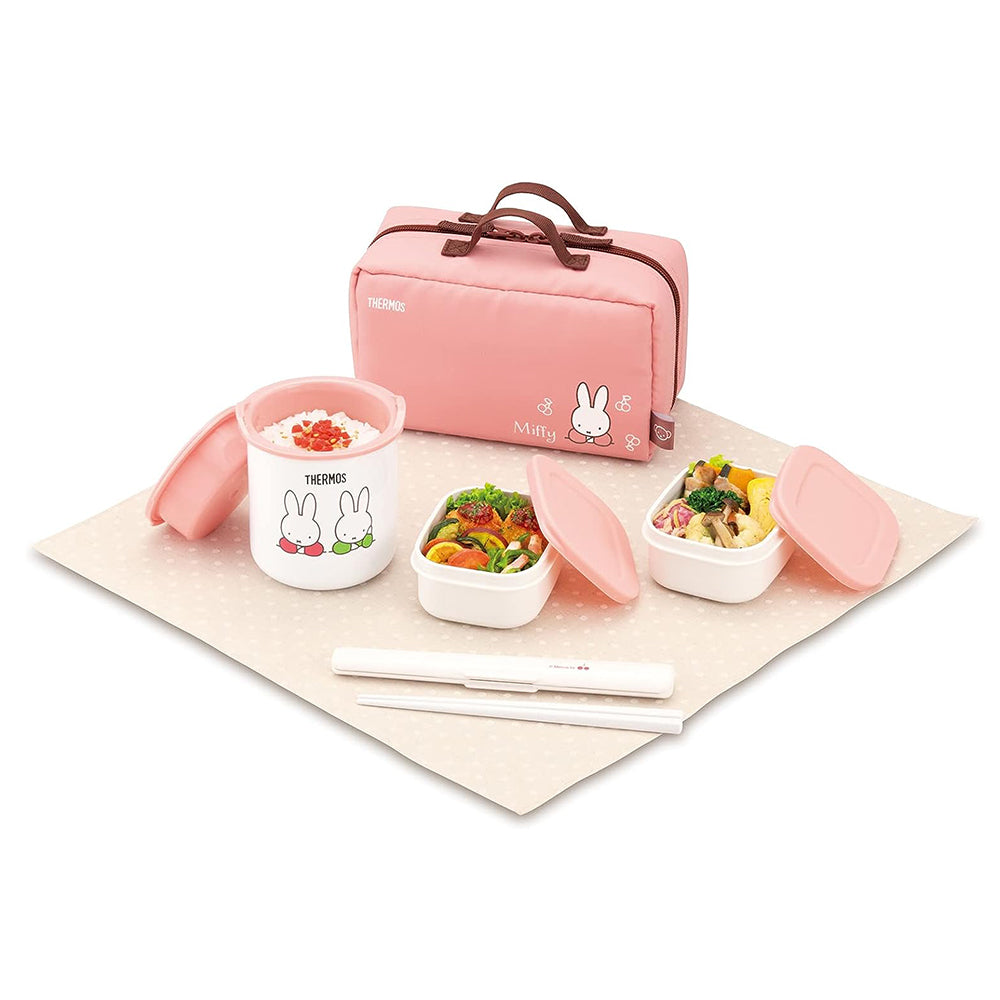 L2309-02 (預訂) 日本製 THERMO 保溫及便當盒 LUNCH BOX 套裝 (Mickey / Miffy) ; THERMO LUNCH BOX SET (Mickey / Miffy)