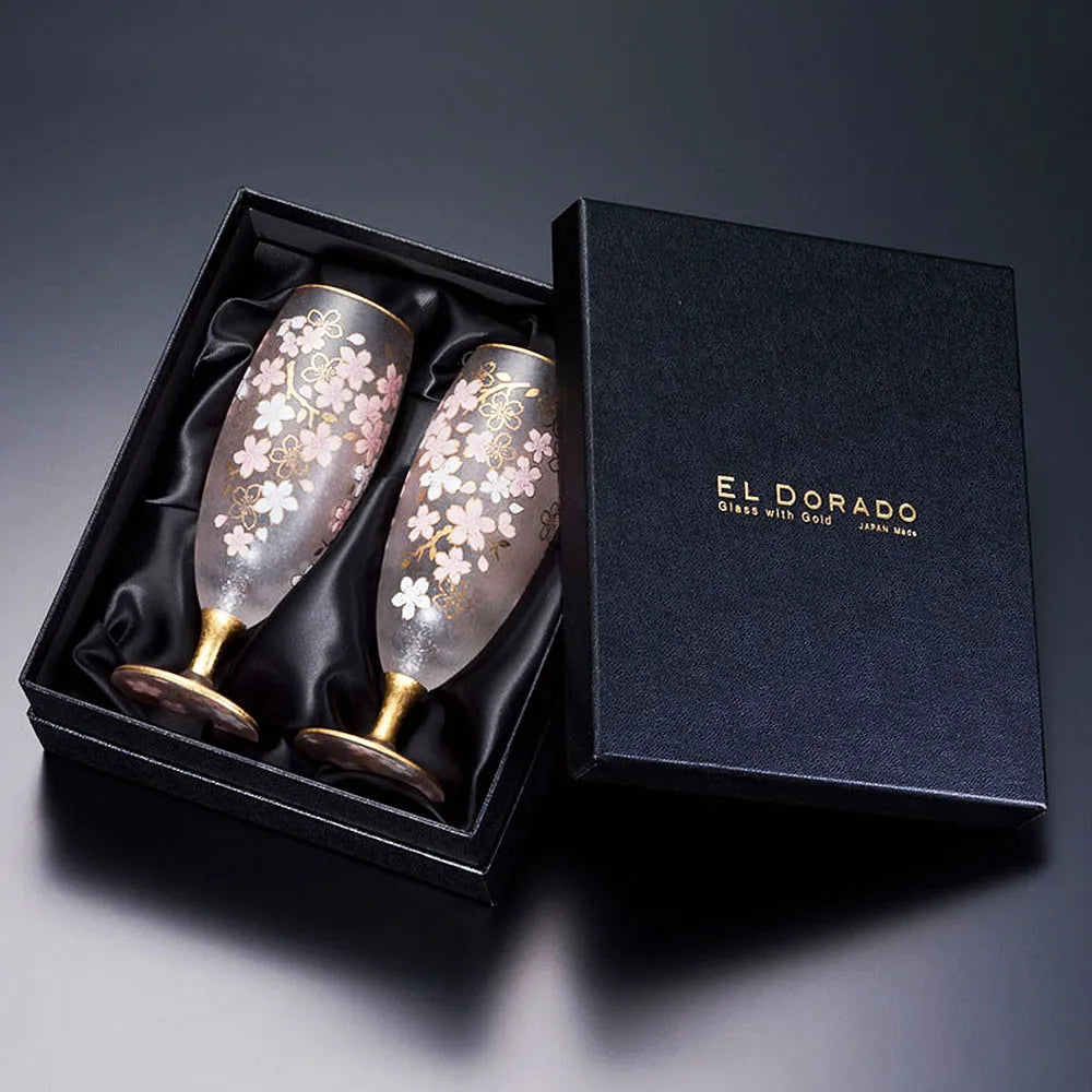 L2303-02 日本製 EL DORADO 櫻花系列清酒杯 (禮盒套裝) ; EL DORADO sake glass in sakura pattern (gift set)