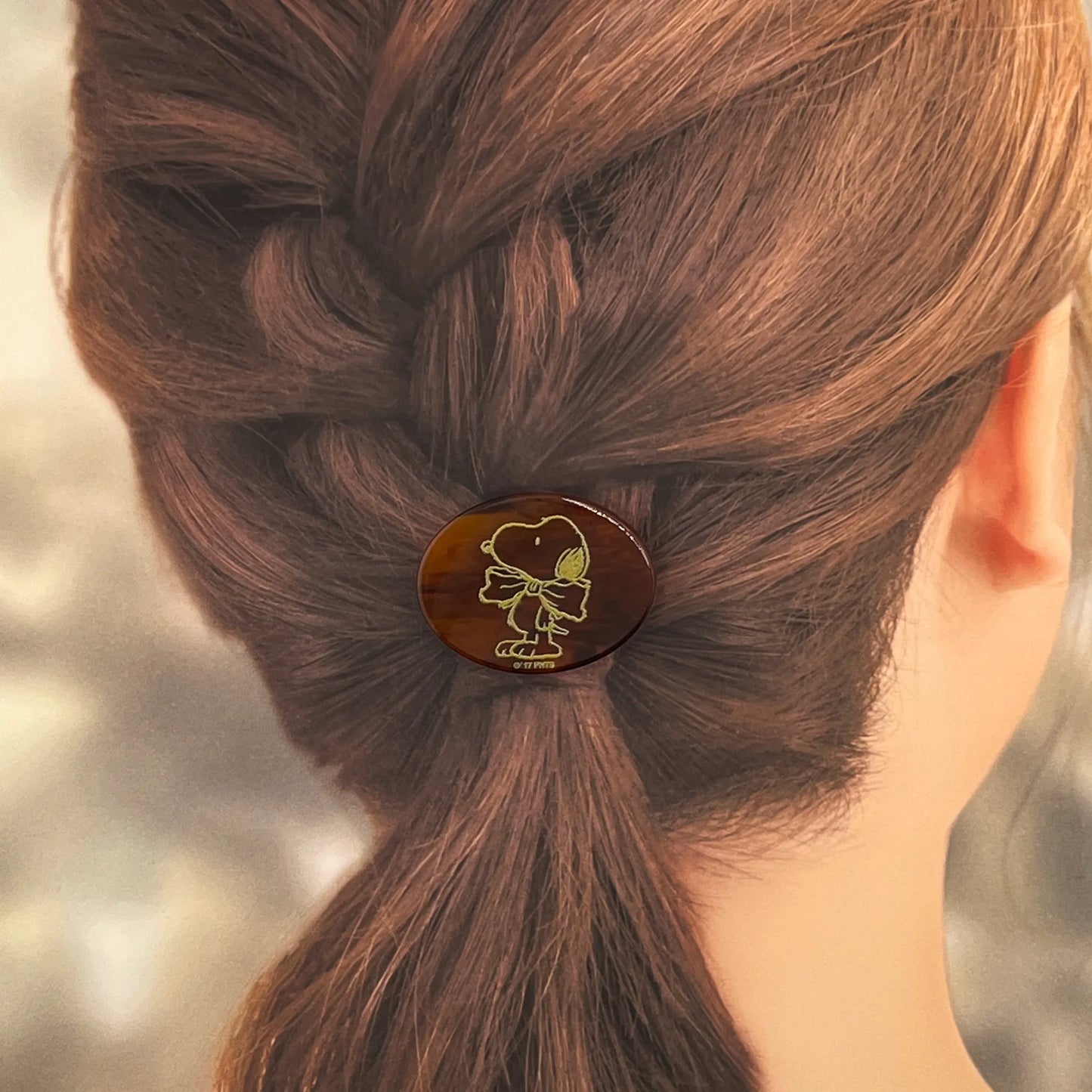 L221032 日本製 Snoopy 橡筋髮圈 (啡色 SNOOPY RIBBON)