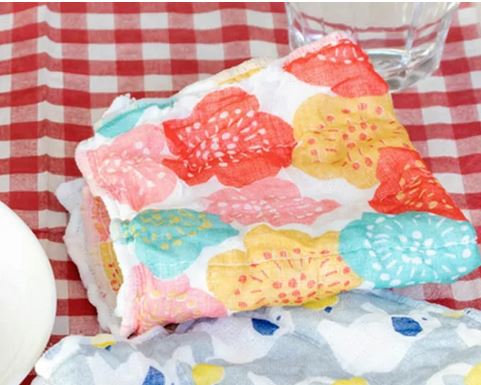 L230315 (預訂) 日本製 KAYA 原田織物「繽紛櫻花」七層紗廚房抹布 ; KAYA 7-layer gauze kitchen wiping cloth (colourful sakura pattern)