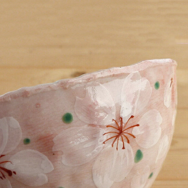 L2303-10 (預訂) 日本製 「櫻花滿開」美濃燒陶瓷碗 ; (Pre-order) Mino-yaki handcrafted Sakura pattern bowl