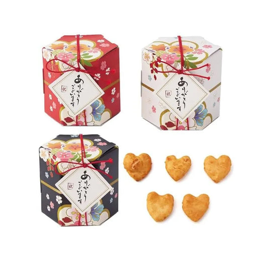 L240301  (預訂) 和風包裝心型米餅回禮小禮物(平均HK$38盒) ; Japanese heart-shapted rice crackers mini-gift (HK$38/box)