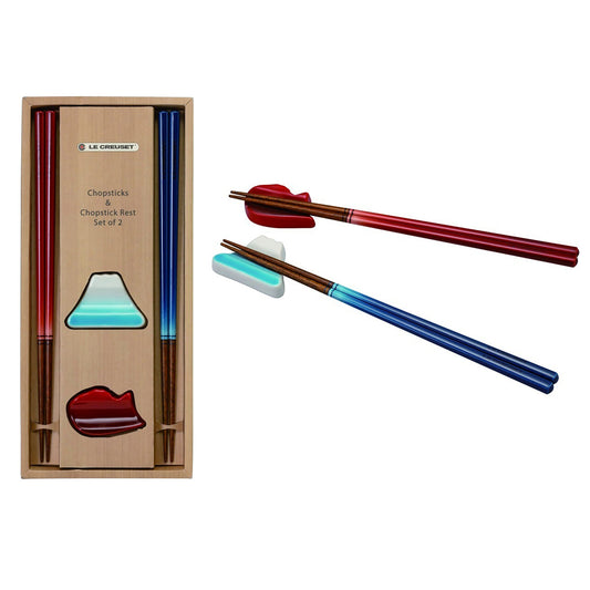L2306-04 (預訂) 日本製 LE CREUSET 天然木筷子連筷子托禮盒【日本限定】; LE CREUSET natural wood chopstick gift set (Japan Edition)