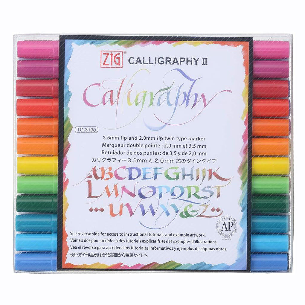 日本製 吳竹 雙頭 CALLIGRAPHY 筆 (12色) – Biangle Gift
