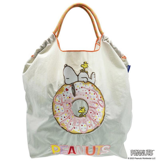 L2311-20 Ball & Chain x SNOOPY 刺繡環保袋 (限量版) - 米白色 DONUT (M Size) ; Ball & Chain x SNOOPY Shopping Bag (Limited Edition)