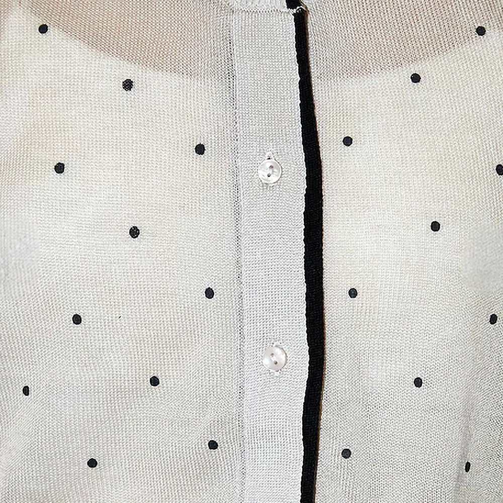 U260703 | PUBLUX Polka-dot short-sleeve knit cardigan with a layered look