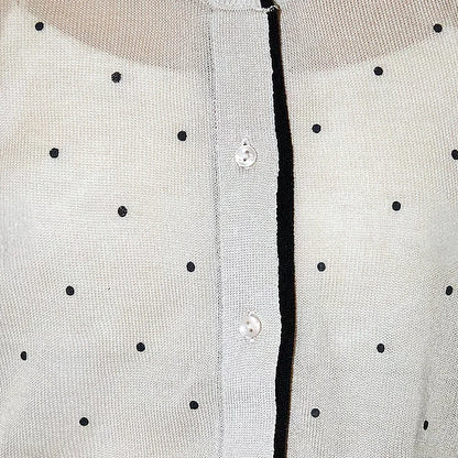 U260703 | PUBLUX Polka-dot short-sleeve knit cardigan with a layered look