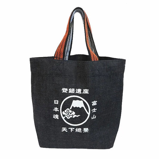L230501 (預訂) 日本製 倉敷富士山 (登陸遺產) 牛仔布側揹袋 ；(Pre-order) Mountain Fuji denim tote bag made in Kurashiki