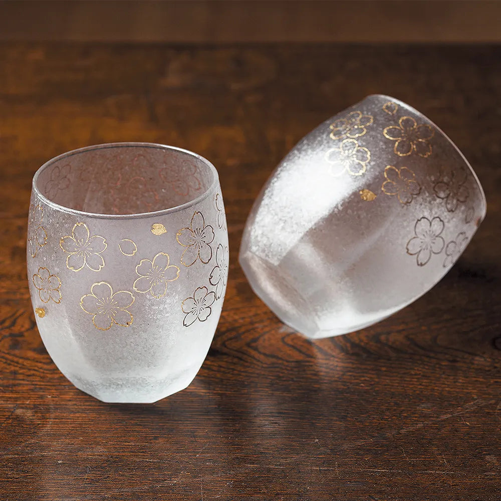 L2303-04 日本製 石塚硝子櫻花玻璃杯 (禮盒套裝) ; Ishizuka glass set in sakura pattern (gift set)