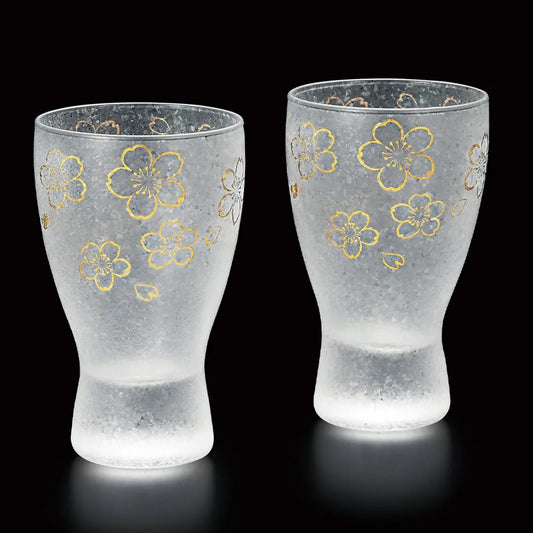 L2303-05 日本製 石塚硝子 櫻花清酒杯（2隻禮盒套裝）; (Pre-order) Ishizuka saka glass set in sakura pattern (gift set)