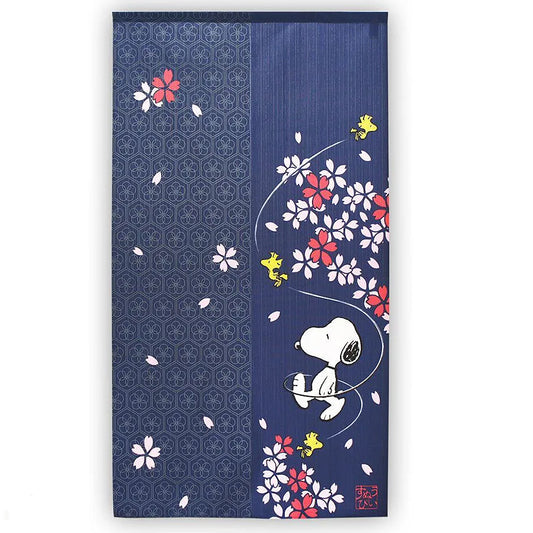 L2303-19 (預訂)  日本製 SNOOPY 櫻花掛裝長門簾 ; (Pre-order) Snoopy Sakura-themed curtain