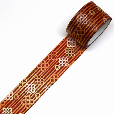 L2211-003 日本製 Kimono 美 ( 七宝縞 ) 和紙 Masking Tape