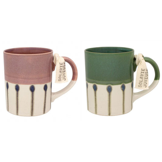 L2211-009 (預訂) 日本製 美濃燒馬克杯 (火柴支圖案) ; (Pre-order) Mino-yaki coffee mug in fire-branch motif