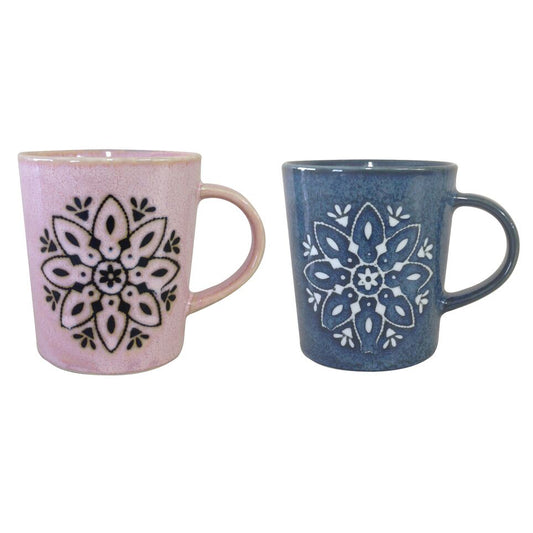L2211-011 (預訂) 日本製 Moroccan 美濃焼馬克杯 (古典花紋圖案) ; (Pre-order) Mino-yaki coffee mug in Morocco pattern