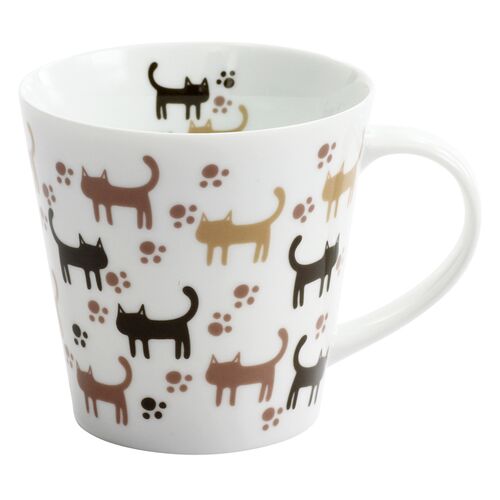 L2211-025 (預訂) 日本製 貓咪 馬克杯 (貓咪肉球圖案) ; (Pre-order) Coffee mug in kitty & paw pattern