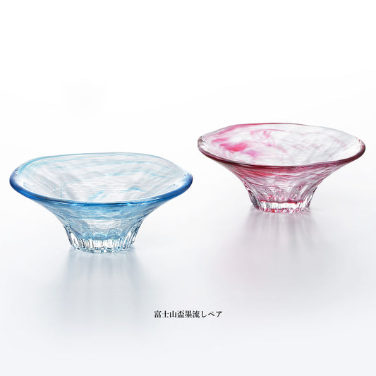 L2212-01 (預訂) 日本製江戶硝子 Hare Nomi 富士山清酒杯禮盒套裝 ; Hare Nomi Sake Cup Set in Mount Fuji design