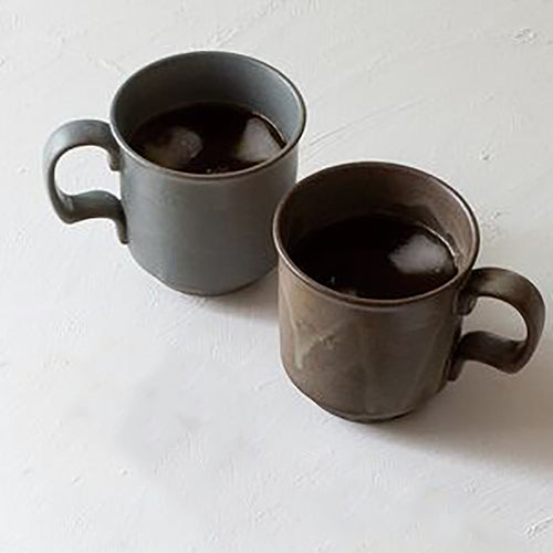 L2212-07 (預訂)  日本製美濃燒情侶咖啡杯 ; (Pre-order) Mino-yaki coffee mugs in grey / brown