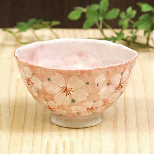L2303-10  (預訂)  日本製 「櫻花滿開」美濃燒陶瓷碗 ; (Pre-order) Mino-yaki handcrafted Sakura pattern bowl